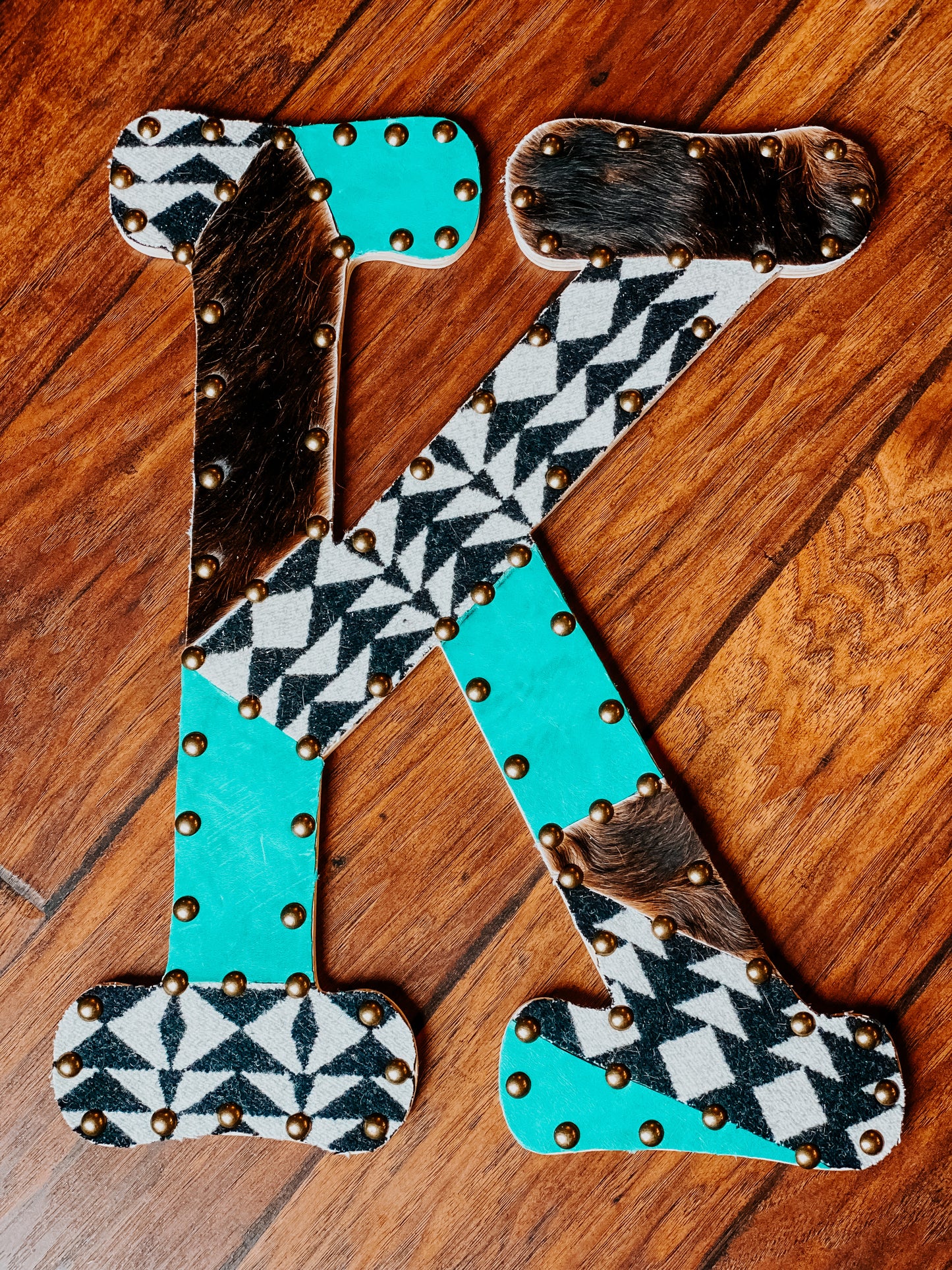 CUSTOM  Cowhide & Pendleton Letter