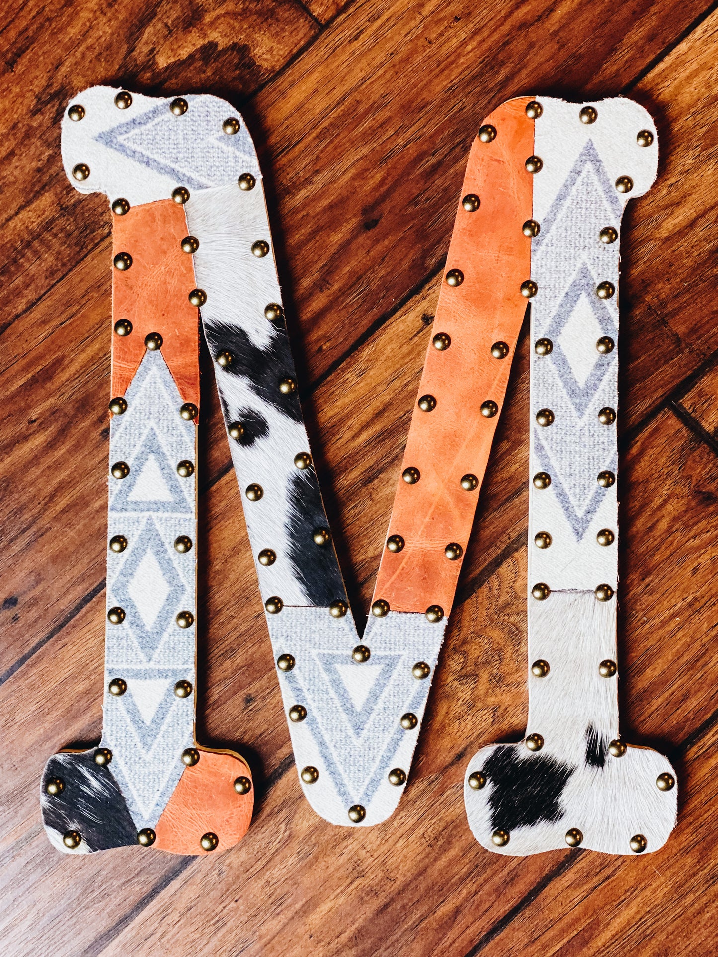 CUSTOM  Cowhide & Pendleton Letter