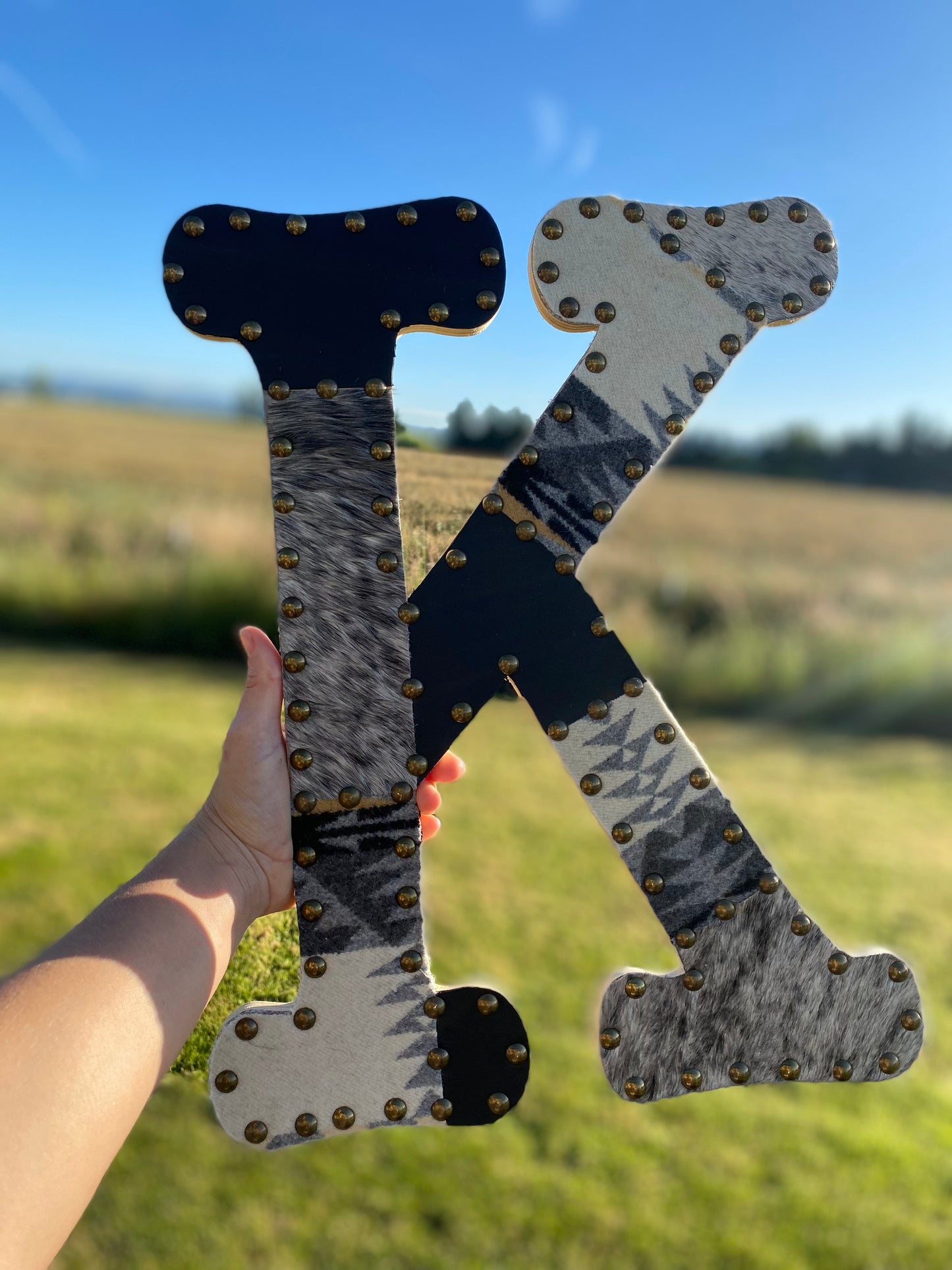 CUSTOM  Cowhide & Pendleton Letter