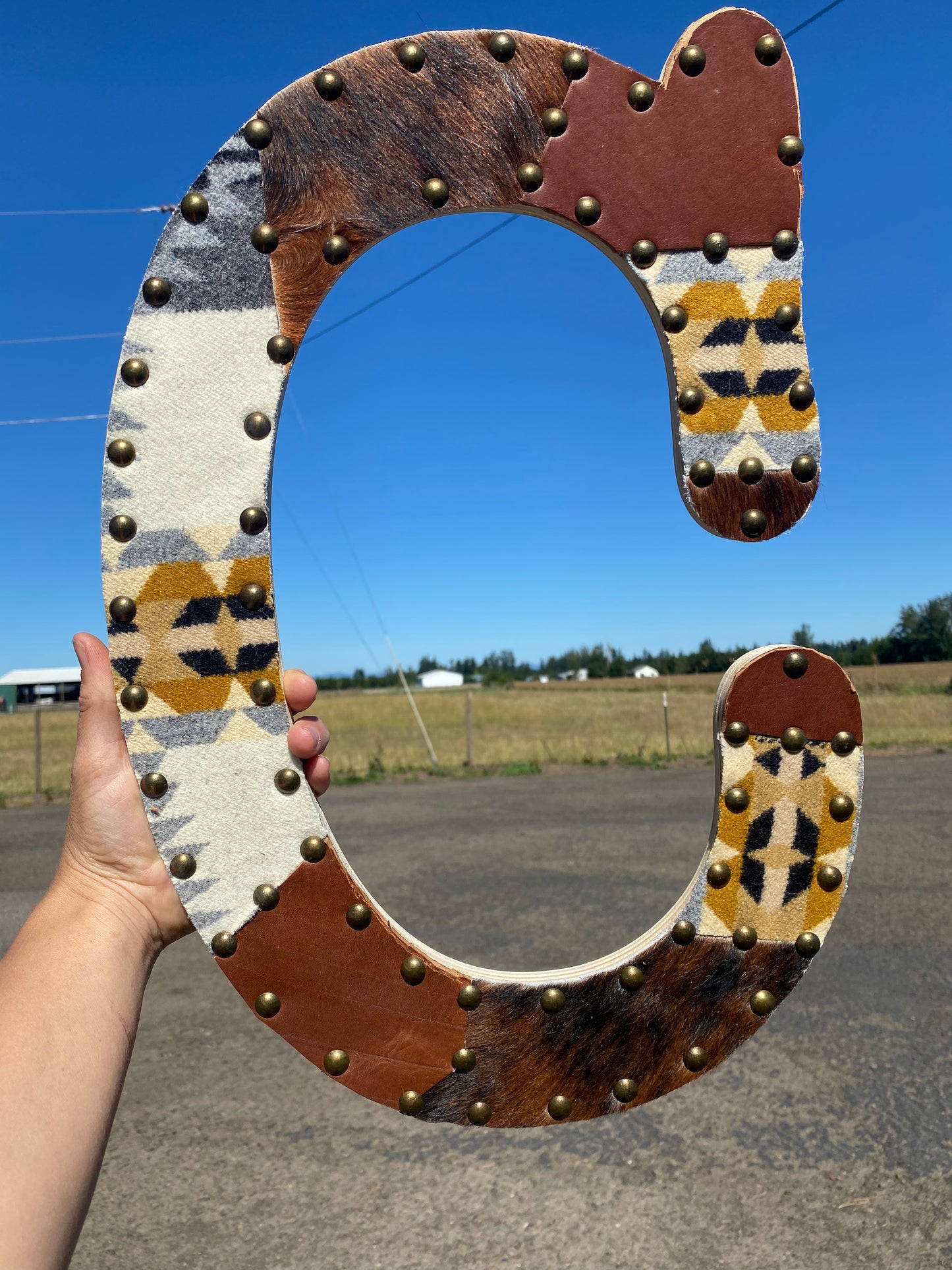 CUSTOM  Cowhide & Pendleton Letter