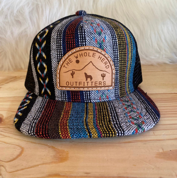 Leather Patch Aztec Hat